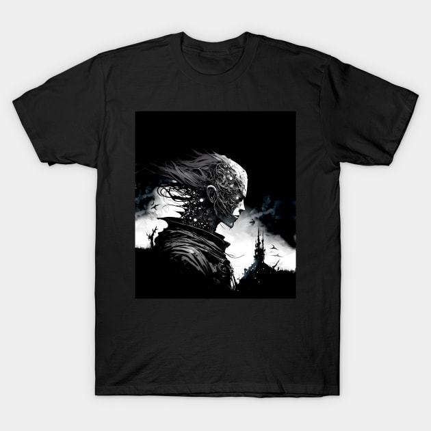 The Gatekeeper No. 1: The Guardian of the Gate. Defender of the Last City on a Dark Background T-Shirt by Puff Sumo